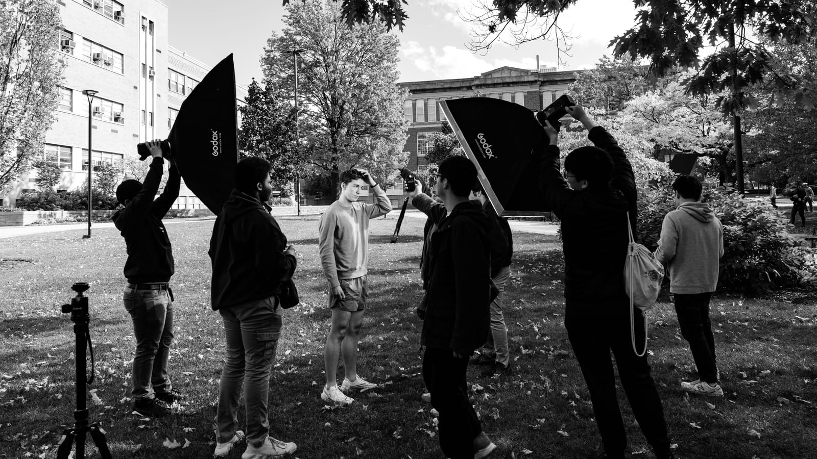 On set during camera prep